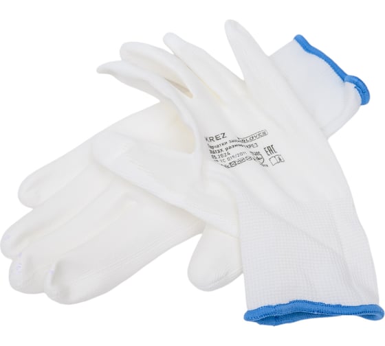 Изображение товара Нейлоновые перчатки с полиуретановым покрытием S.GLOVES KREZ белые, 10 размер 31613-10