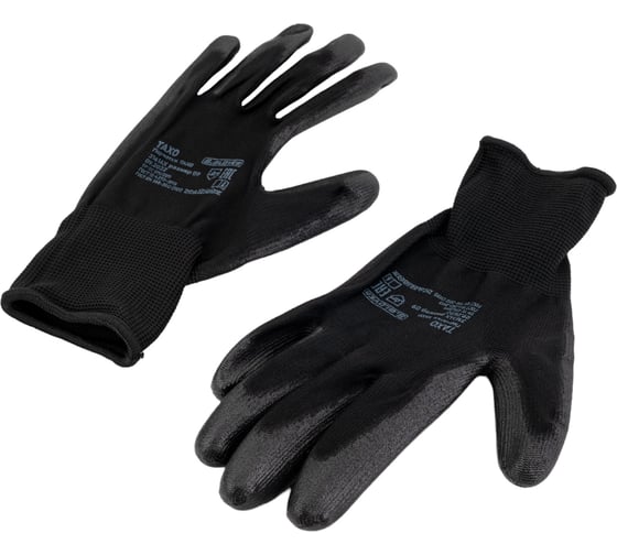 Изображение товара Нейлоновые перчатки с полиуретановым покрытием S.GLOVES TAXO черные, 09 размер 31614-09