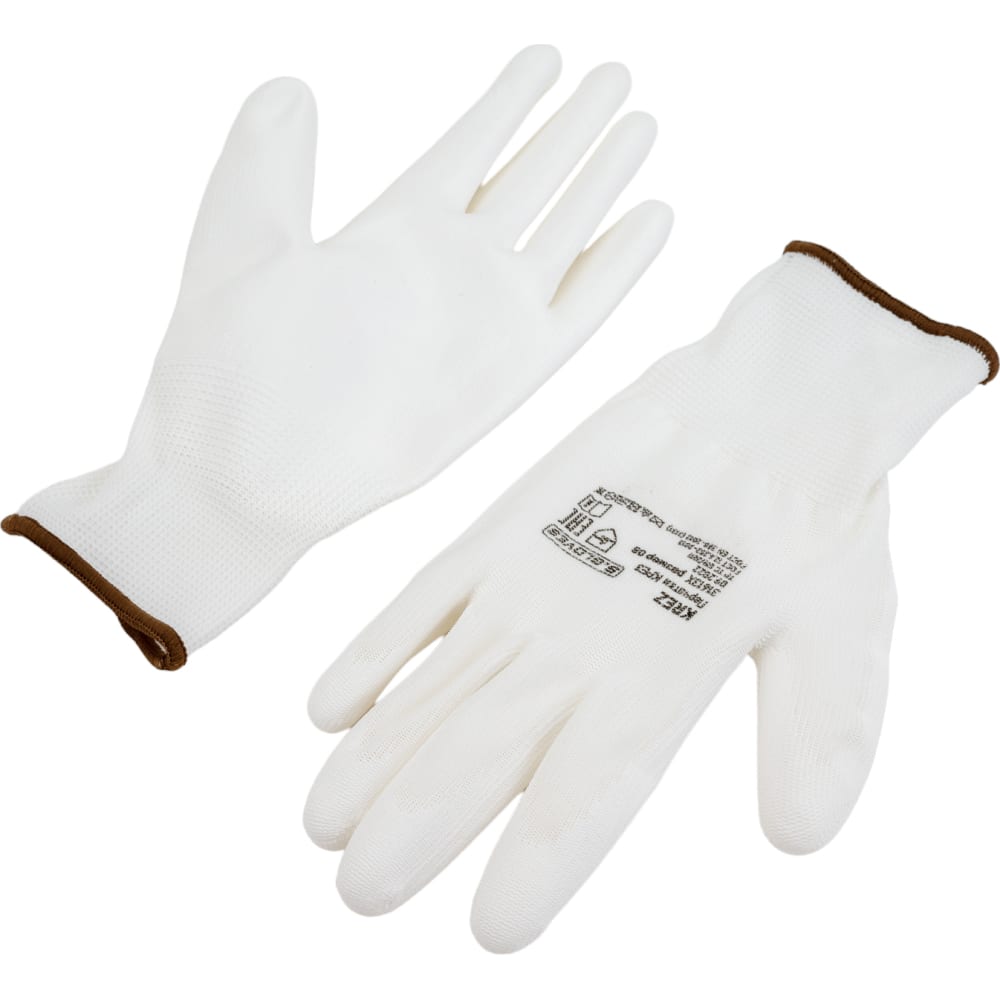 Нейлоновые перчатки S. GLOVES, цвет белый, размер 8