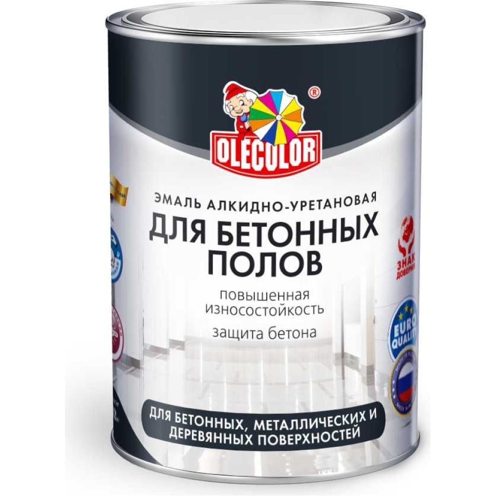 Купить Алкидно-уретановая эмаль для бетонных полов Olecolor, 4300002253, алкидно-уретановая, белый