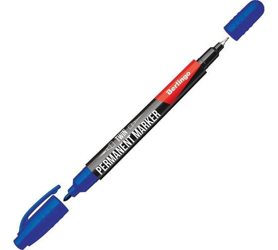 Изображение товара Перманентный двухсторонний маркер Berlingo multiline pe55 синий, пулевидный, 0.5/1 мм BMd_07102