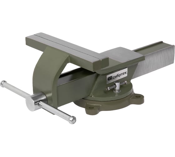 Изображение товара Тиски СИБРТЕХ слесарные, 200 мм, стальные, поворотные 18621