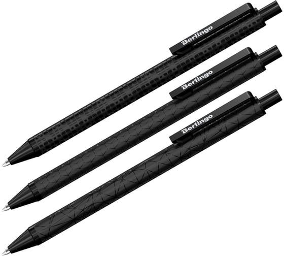 Изображение товара Шариковая автоматическая ручка Berlingo doubleblack синяя, 0,7 мм, игольчатый стержень CBm_07010