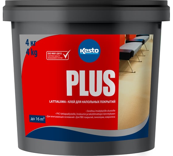 Изображение товара Клей для напольных покрытий Kesto Plus 4 кг 80642
