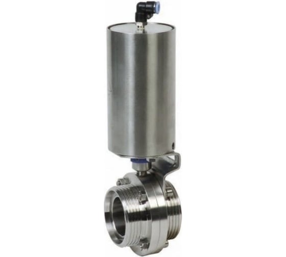 Изображение товара Дисковый затвор с пневмоприводом TITAN LOCK нерж. 304 DN32, тип резьба-резьба, DIN TLSD32THS-P