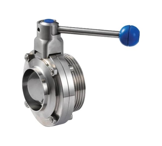 Изображение товара Дисковый затвор TITAN LOCK нержавеющий (AISI304) DN32, типа сварка-резьба DIN TLSD032WTS