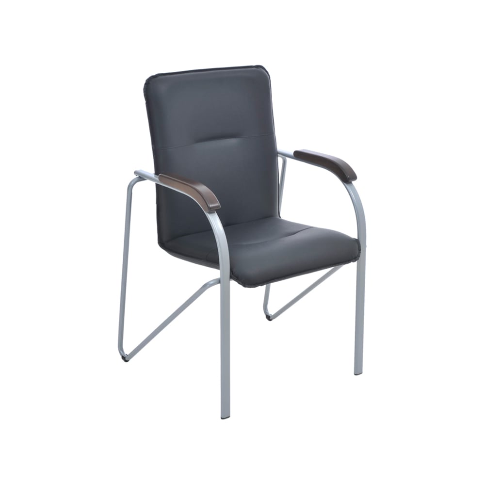 Изображение товара Стул Helmi hl-f03 самба, каркас металл алюминий, экокожа, черный, орех box2 344616