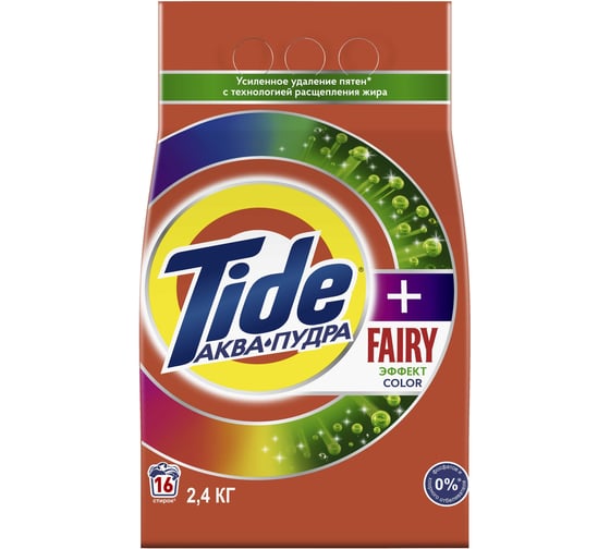 Изображение товара Стиральный порошок аквапудра для цветного белья Tide Color Fairy эффект, автомат, 2.4 кг 0001230248