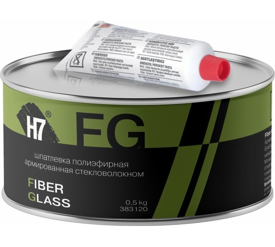 Изображение товара Полиэфирная шпатлевка H7 Fiber Glass армированная стекловолокном 0,5кг 383120