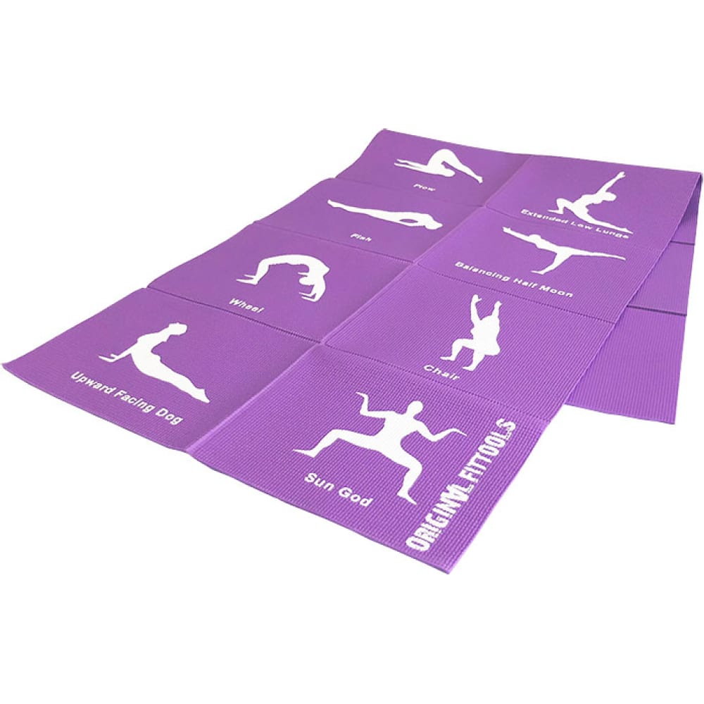 Складной коврик для йоги Original FitTools, цвет фиолетовый