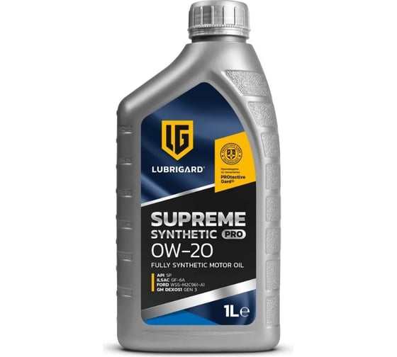 Изображение товара Моторное масло lubrigard SUPREME SYNTHETIC PRO 0W-20 1л GPSPMS020CH12