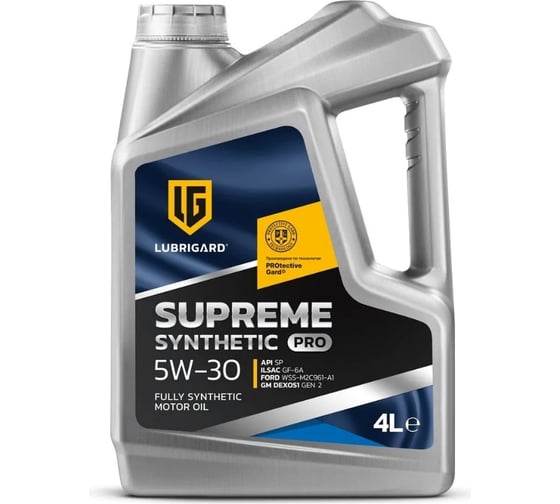 Изображение товара Моторное масло lubrigard SUPREME SYNTHETIC PRO 5W-30 4л LGPSPMS530CH16