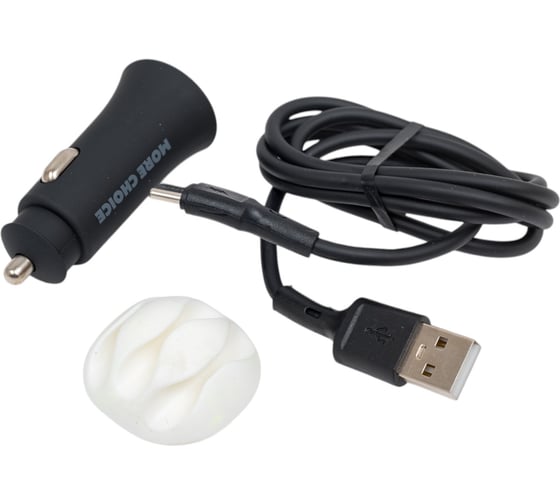 Изображение товара Автомобильное зарядное устройство More Choice 2USB, 2.4 A, для Type-C AC23a Black