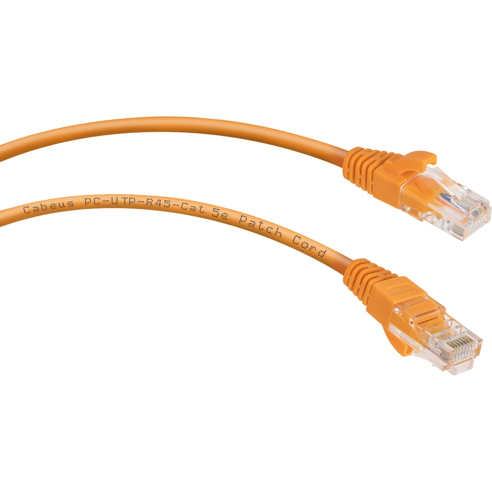 Неэкранированный патч-корд Cabeus PC-UTP-RJ45-Cat.5e-5m-OR-LSZH