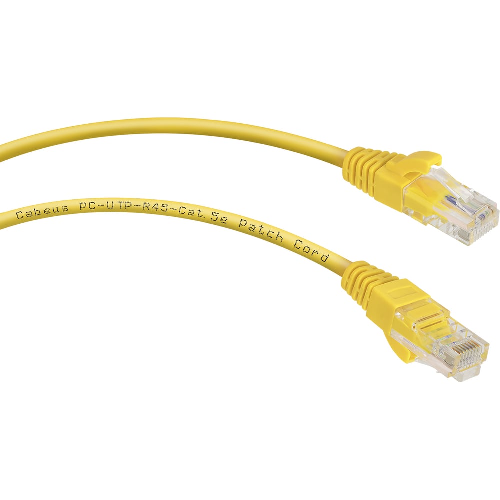 Неэкранированный патч-корд Cabeus PC-UTP-RJ45-Cat.5e-1.5m-YL-LSZH