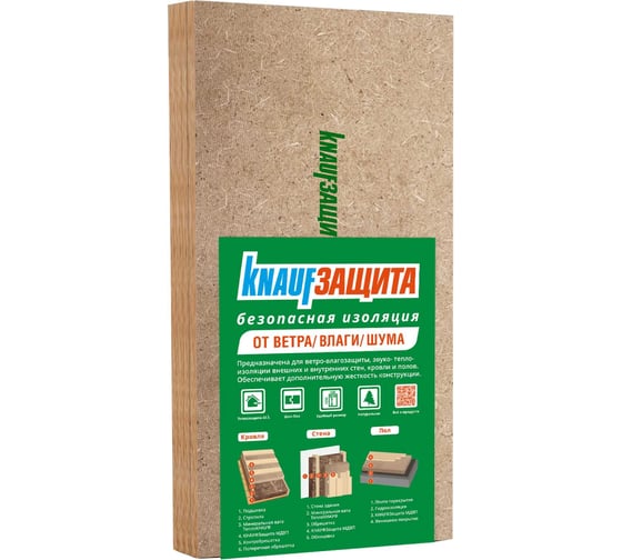 Изображение товара Мягкая древесноволокнистая плита (МДВП) Knauf Insulation кнауф защита, 22x600x1250 мм, 3 кв. м, 4 плиты 789379