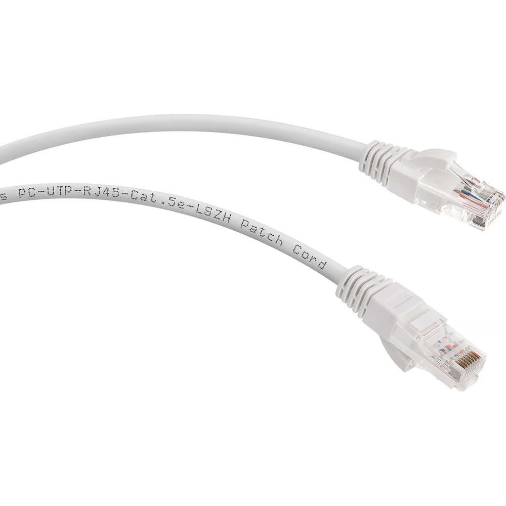 Неэкранированный патч-корд Cabeus PC-UTP-RJ45-Cat.5e-5m-WH-LSZH