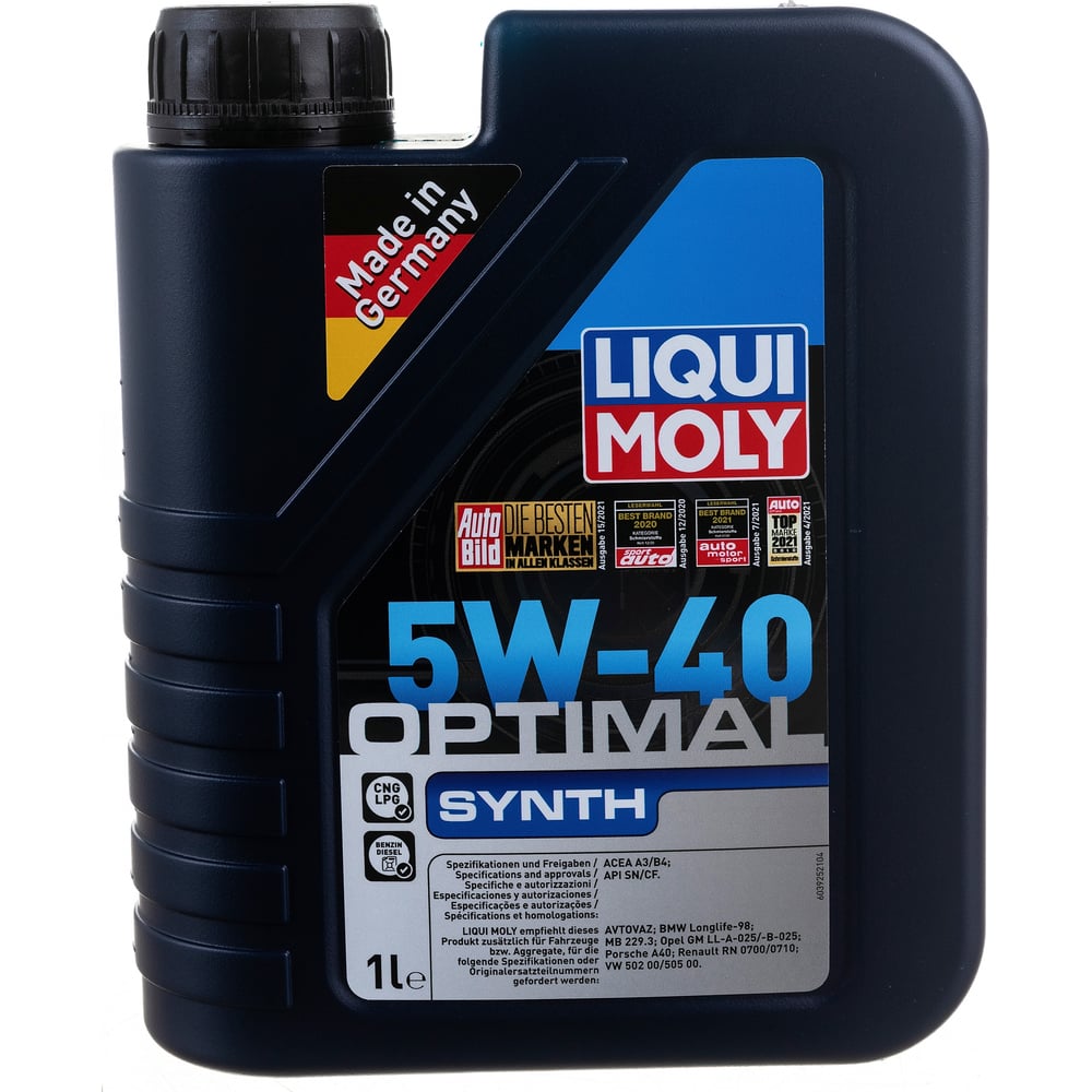 Синтетическое моторное масло LIQUI MOLY масло моторное liqui moly hc molygen new generation 5w 30 4 л