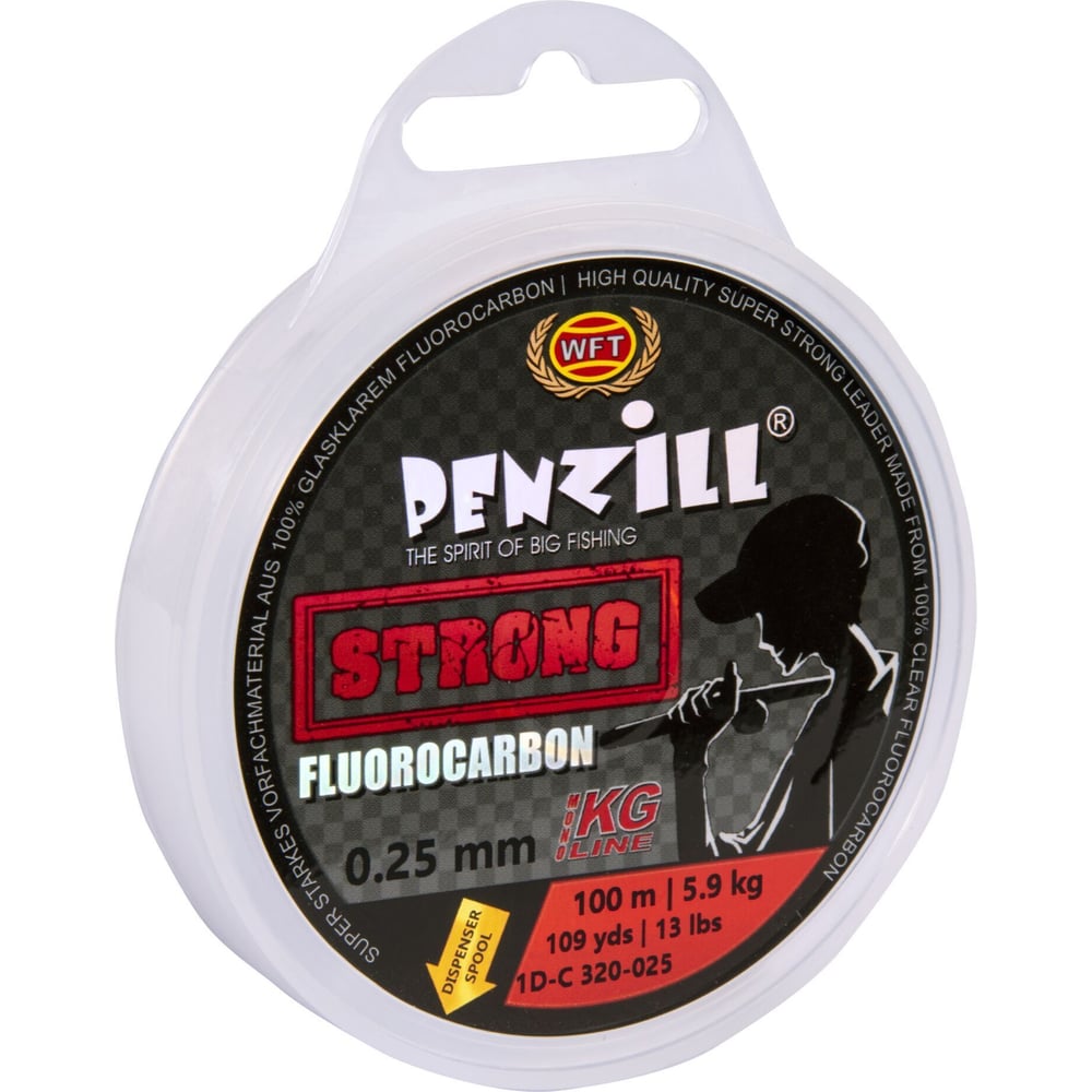Изображение товара Монофильная леска WFT Penzill FLUOROCARBON Strong 150м 0.18мм тонущая