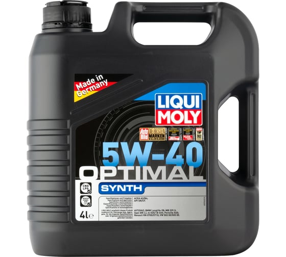 Изображение товара НС-синтетическое моторное масло LIQUI MOLY Optimal Synth 5W-40 4л 3926
