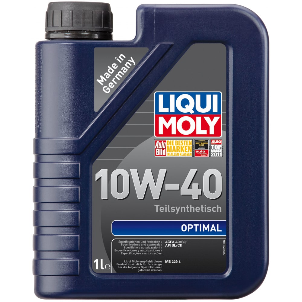 Полусинтетическое моторное масло LIQUI MOLY масло моторное liquimoly optimal 10w 40 cf sl a3 b3 полусинтетическое 60 л