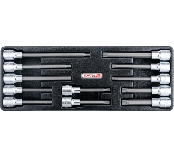 Изображение товара Набор головок торцевых 1/2"DR с удлиненными насадками 12 предметов, в ложементе TOPTUL GAAT1202