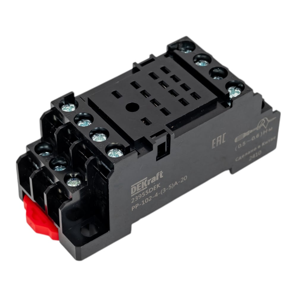 Изображение товара Разъем для крепления DEKraft на din-рейку промышленные реле 3-5А IP20