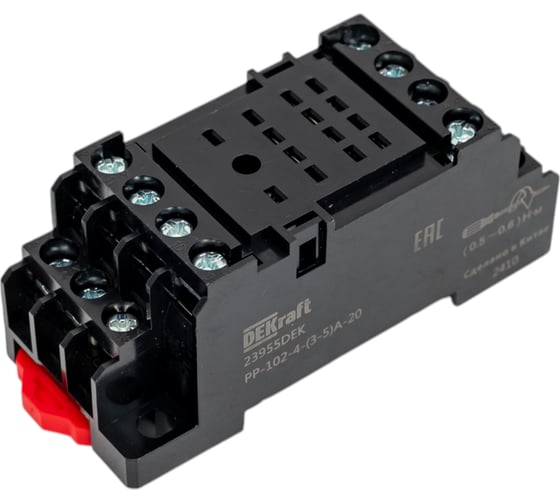 Изображение товара Разъем для крепления на DIN-рейку DEKraft РР-102, 4 конт., (3-5) А, IP 20 23955DEK