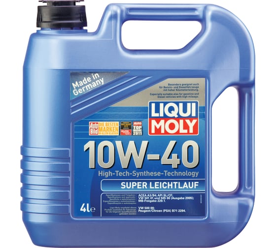 Изображение товара НС-синтетическое моторное масло LIQUI MOLY Super Leichtlauf 10W-40 4л 1916