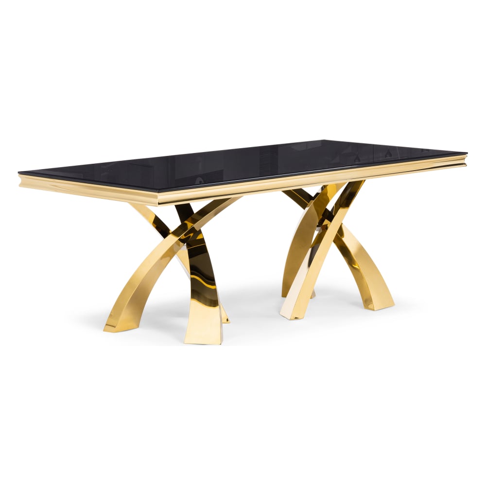 Стеклянный стол Woodville, цвет черный/золотой 15308 Komin 2 черный, золото - фото 1