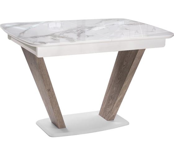 Изображение товара Стол Woodville Петир дуб с пилением, белая шагрень 462110