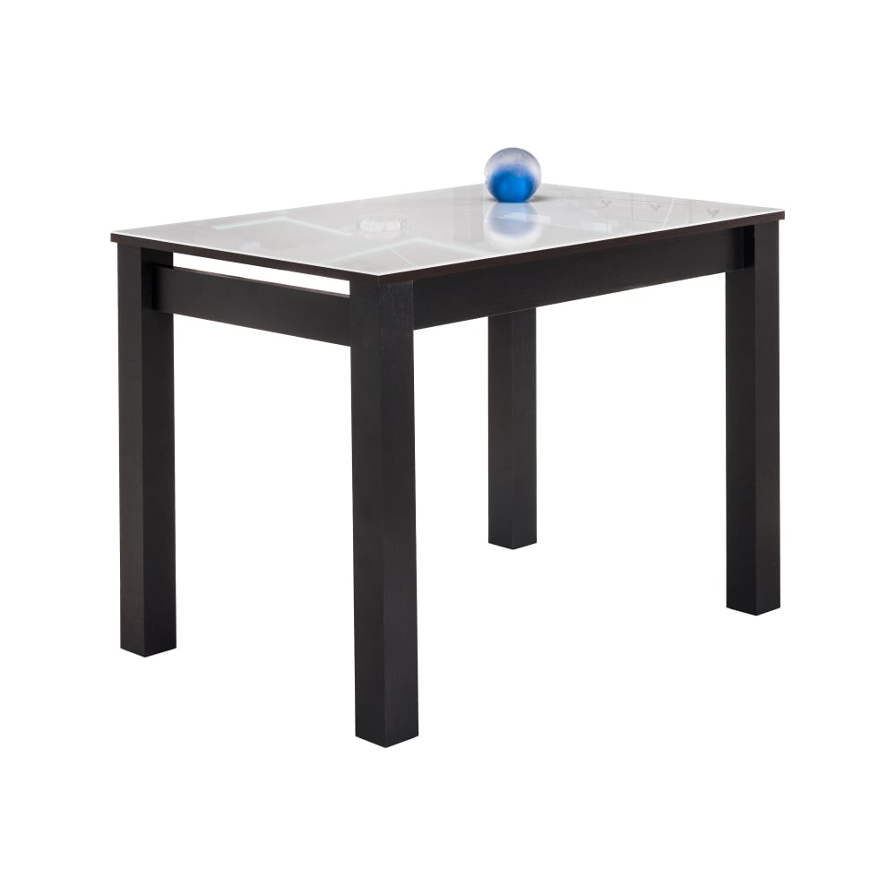 Стеклянный стол Woodville, цвет венге/белый 462105 Раймунд венге, белый - фото 1