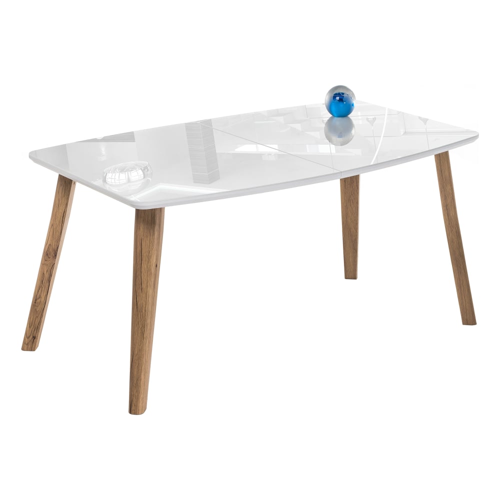 Стеклянный стол Woodville, цвет белый/дуб монтана 462079 Серсея дуб монтана, белый - фото 1