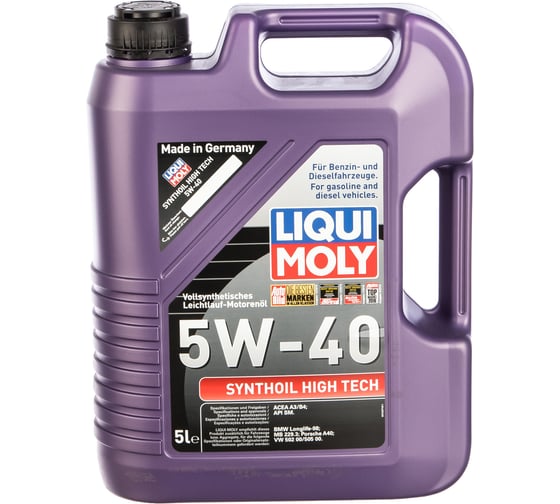 Изображение товара Синтетическое моторное масло 5л 5W-40 LIQUI MOLY Synthoil High Tech 1925