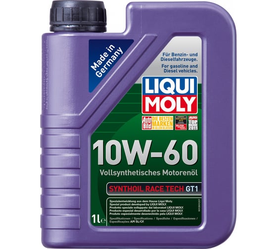 Изображение товара Синтетическое моторное масло 1л 10W-60 LIQUI MOLY Synthoil Race Tech GT1 1943