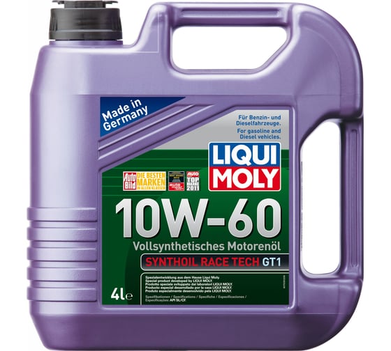 Изображение товара Синтетическое моторное масло 4л 10W-60 LIQUI MOLY Synthoil Race Tech GT1 7535