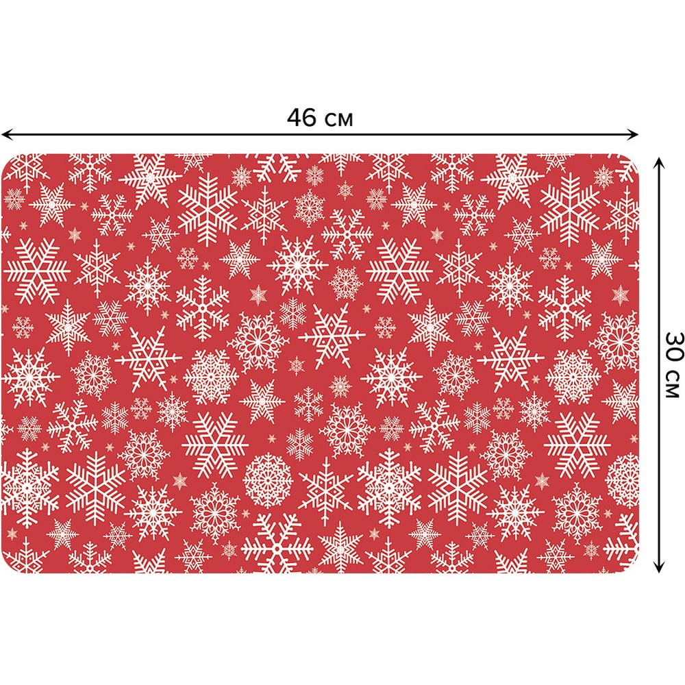 Изображение товара Набор тканевых салфеток для сервировки стола JOYARTY рождественские снежинки 30x46 см, 4 шт