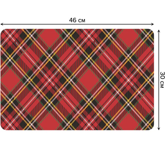 Изображение товара Набор прямоугольных тканевых салфеток для сервировки стола JOYARTY красная классическая клетка, плейсмат, 30x46 см, 4 шт. ser002_31138_30x46