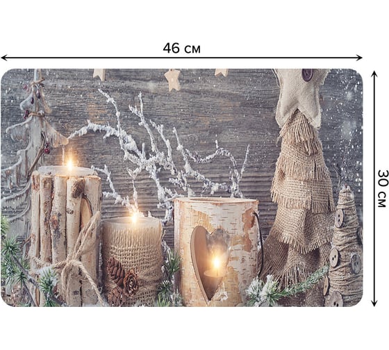 Изображение товара Набор прямоугольных тканевых салфеток для сервировки стола JOYARTY новогодние свечи, плейсмат, 30x46 см, 4 шт. ser002_5543_30x46
