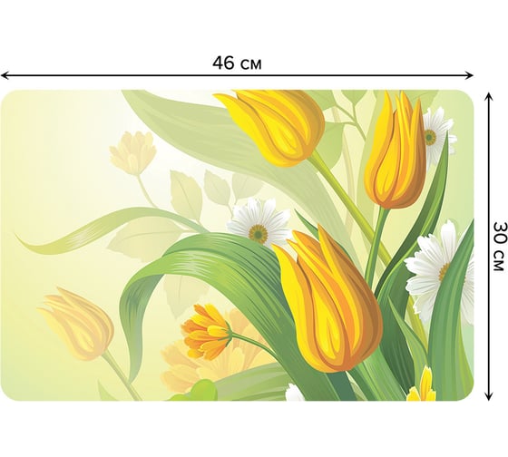 Изображение товара Набор прямоугольных тканевых салфеток для сервировки стола JOYARTY весенние тюльпаны, плейсмат, 30x46 см, 4 шт. ser002_17759_30x46