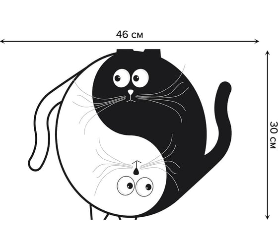 Изображение товара Набор прямоугольных тканевых салфеток для сервировки стола JOYARTY баланс котов, плейсмат, 30x46 см, 4 шт. ser002_18597_30x46