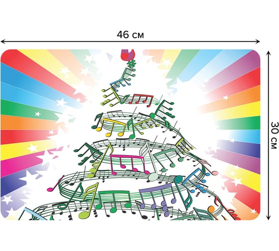 Изображение товара Набор прямоугольных тканевых салфеток для сервировки стола JOYARTY скрипичный ключ на нотной ёлке, плейсмат, 30x46 см, 4 шт. ser002_14221_30x46