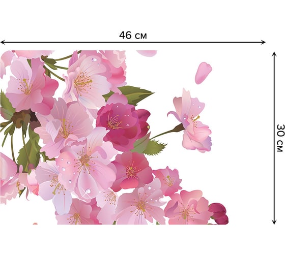 Изображение товара Набор прямоугольных тканевых салфеток для сервировки стола JOYARTY розовые цветы, плейсмат, 30x46 см, 4 шт. ser002_5501_30x46