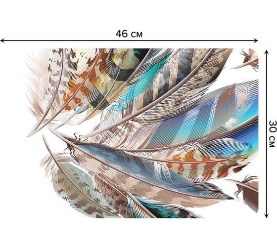 Изображение товара Набор прямоугольных тканевых салфеток для сервировки стола JOYARTY декоративные перья, плейсмат, 30x46 см, 4 шт. ser002_20238_30x46