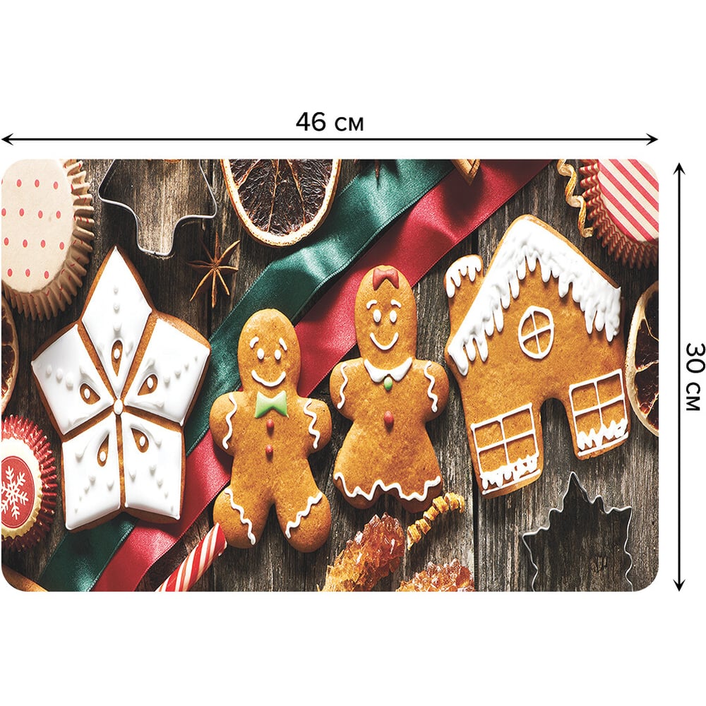 Изображение товара Набор тканевых салфеток для сервировки стола JOYARTY 30x46 см 4 шт рождественские пряники