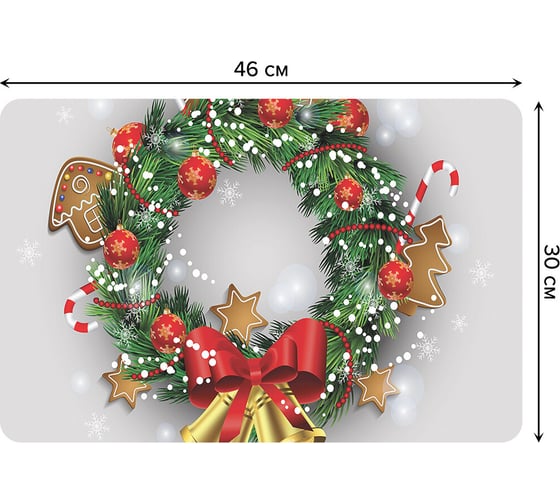 Изображение товара Набор прямоугольных тканевых салфеток для сервировки стола JOYARTY колокольчики на венке, плейсмат, 30x46 см, 4 шт. ser002_21508_30x46