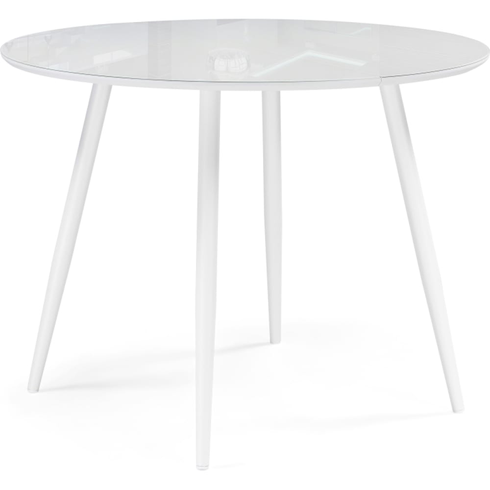 Стеклянный стол Woodville, цвет белый 520593 Абилин 100(140)х76 ультра белое стекло, белый, белый матовый - фото 1