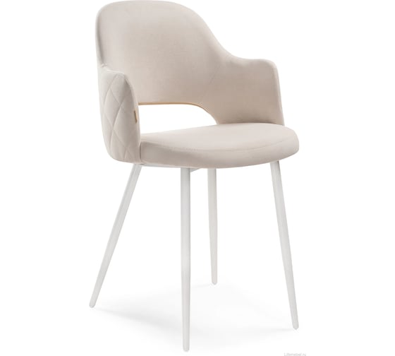 Изображение товара Стул Woodville Гутрид прошивка ромбы сзади бежевый, белый 504180