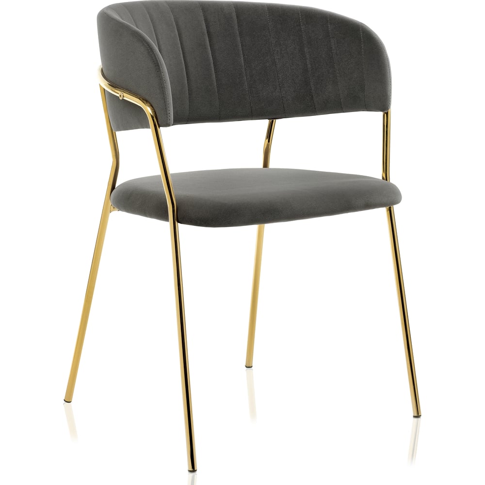 Изображение товара Стул Woodville Kamelia: темно-синий велюр, золотой каркас