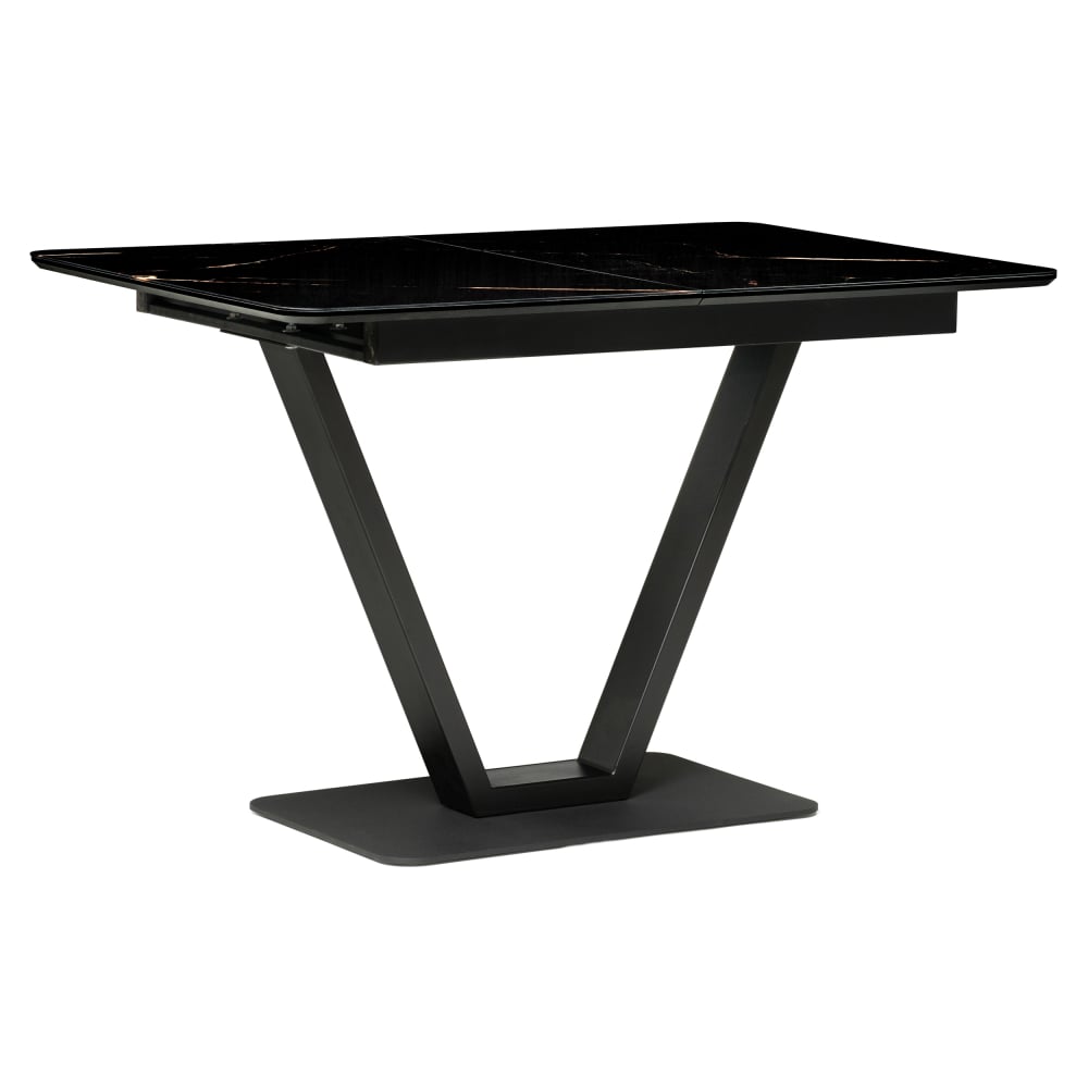 Стеклянный стол Woodville, цвет обсидиан/черный 500004 Бугун обсидиан, черный - фото 1